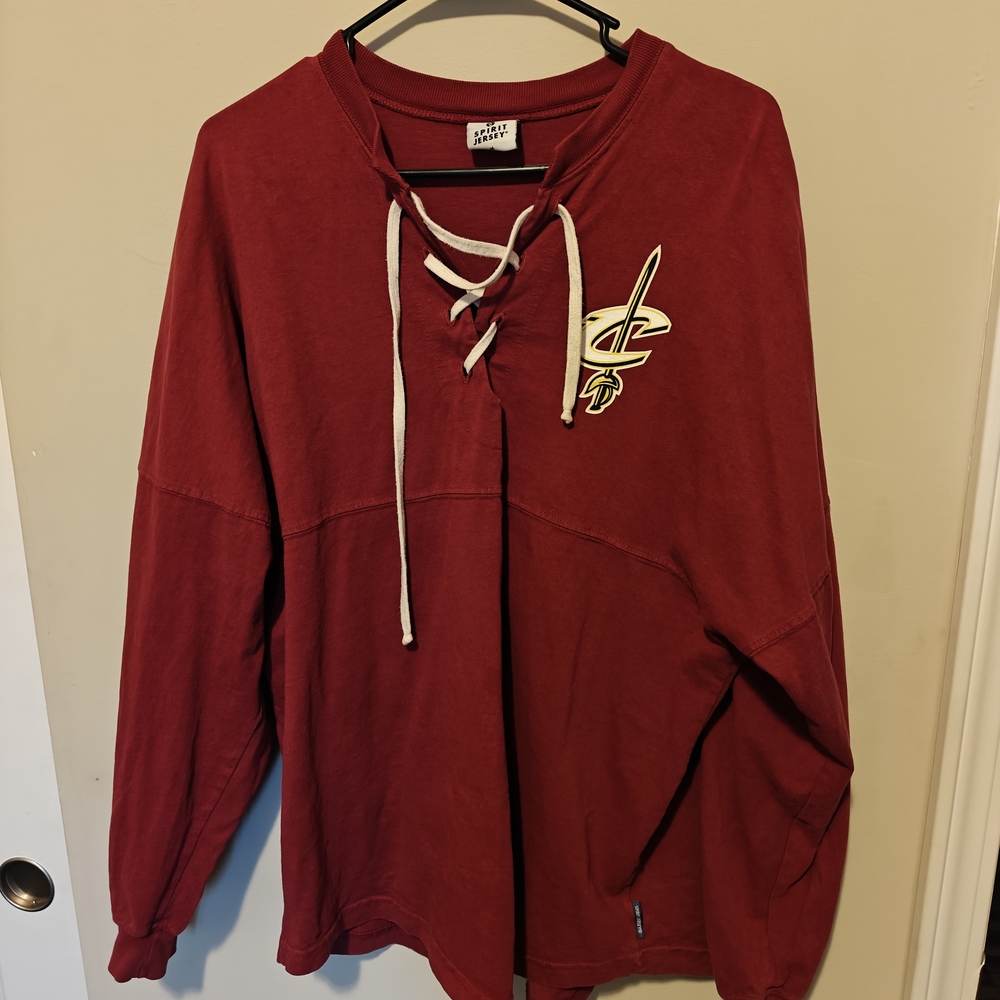 Maroon Lace-Up Sweatshirt with Logo